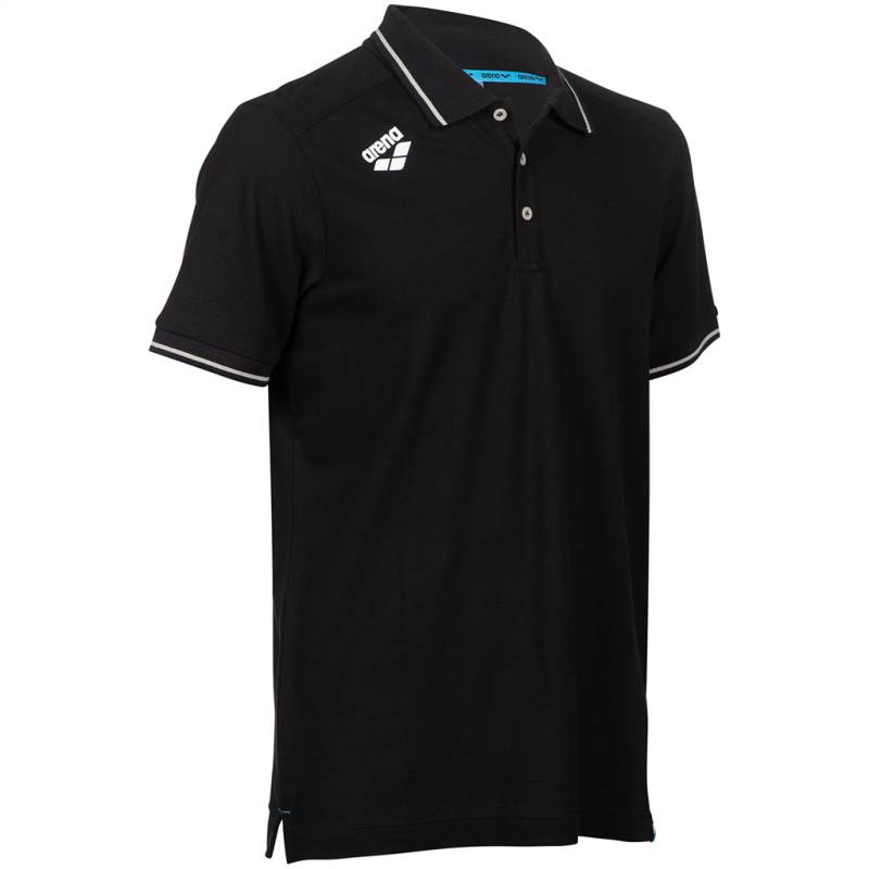 Arena Unisex Poloshirts Arena Unisex Poloshirt Team Poloshirt Solid Cotton, Schwarz, Regular Fit, ideal für Training, Fitness & Running, Schwarz von Arena