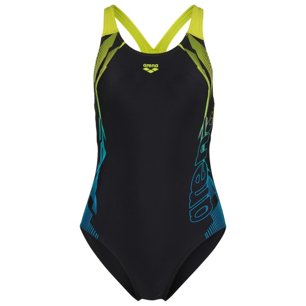 Arena - Women's Gleam Swimsuit V Back One Piece - Badeanzug Gr 34;42 blau;schwarz von Arena