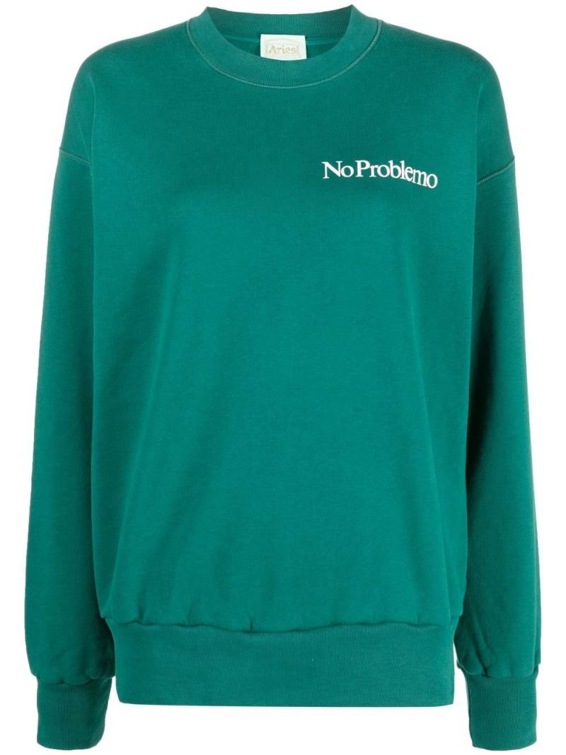 Aries No Problemo crew-neck sweatshirt - Green von Aries