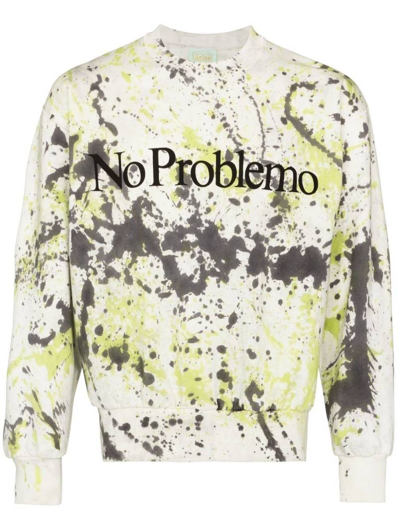 Aries No Problemo paint-print sweatshirt - Neutrals von Aries