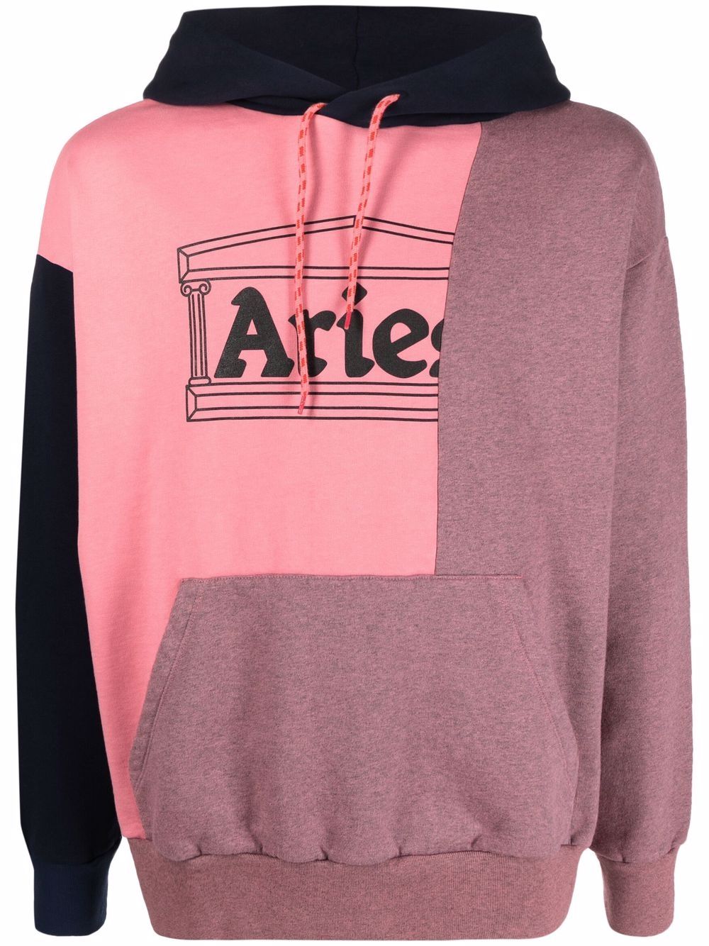 Aries block-colour logo-print hoodie - Pink von Aries