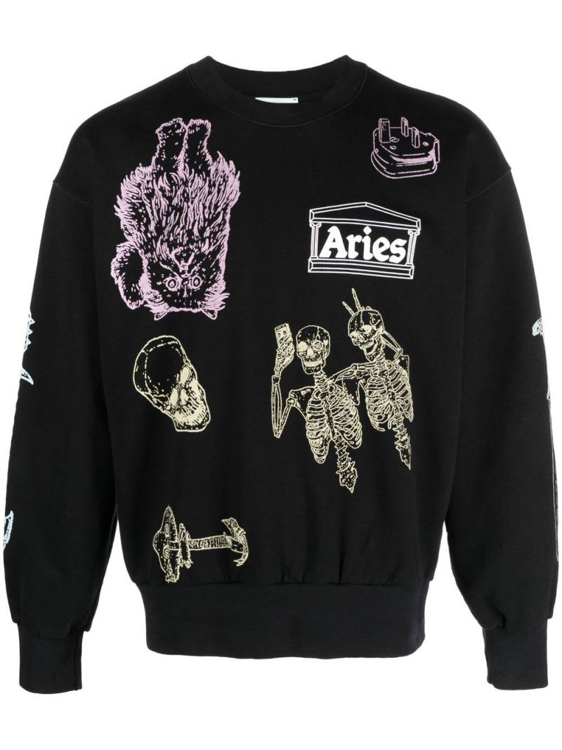 Aries chest logo-print detail sweatshirt - Black von Aries