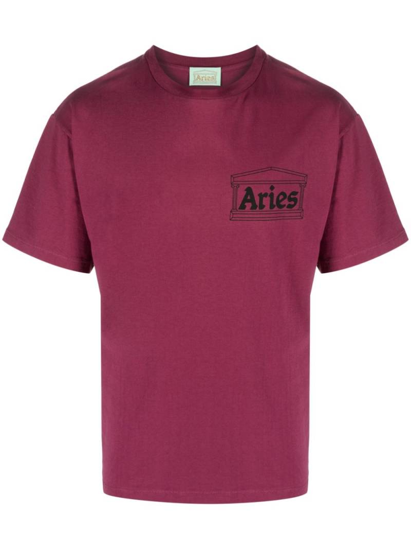 Aries logo-print cotton T-shirt - Pink von Aries