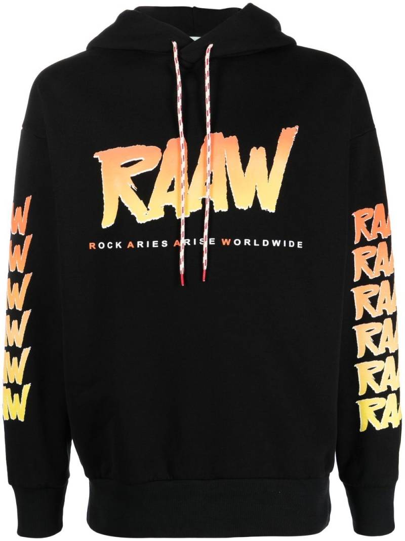 Aries logo print hoodie - Black von Aries