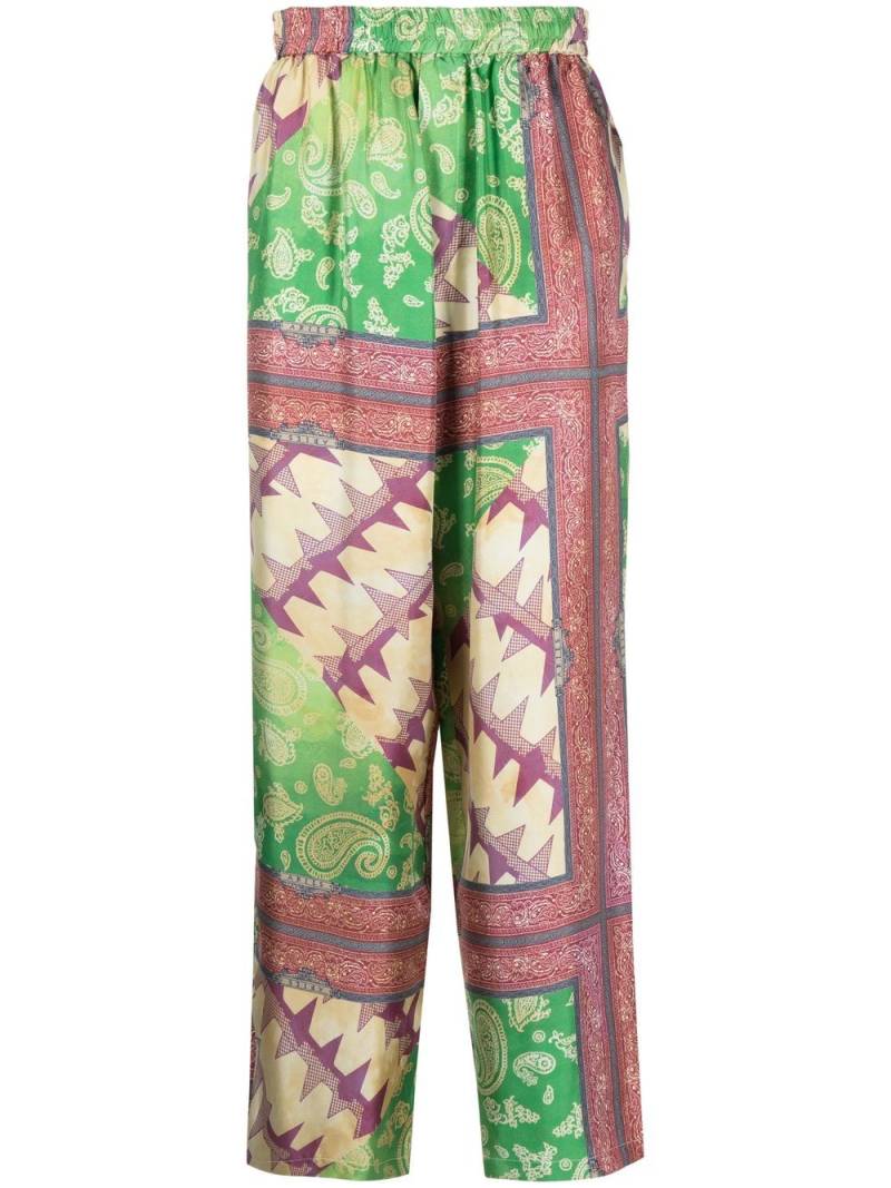 Aries paisley-print silk trousers - Green von Aries