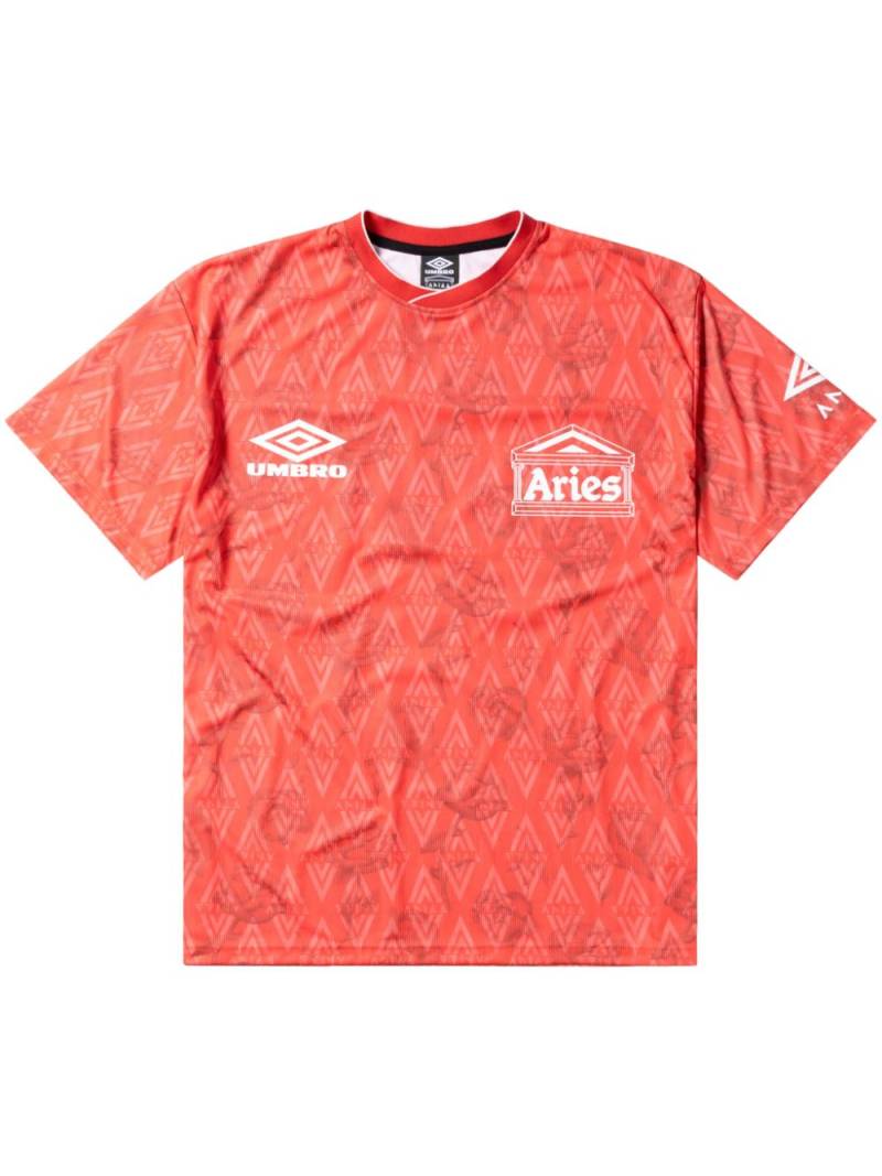 Aries x Umbro Centenary jersey T-shirt - Red von Aries