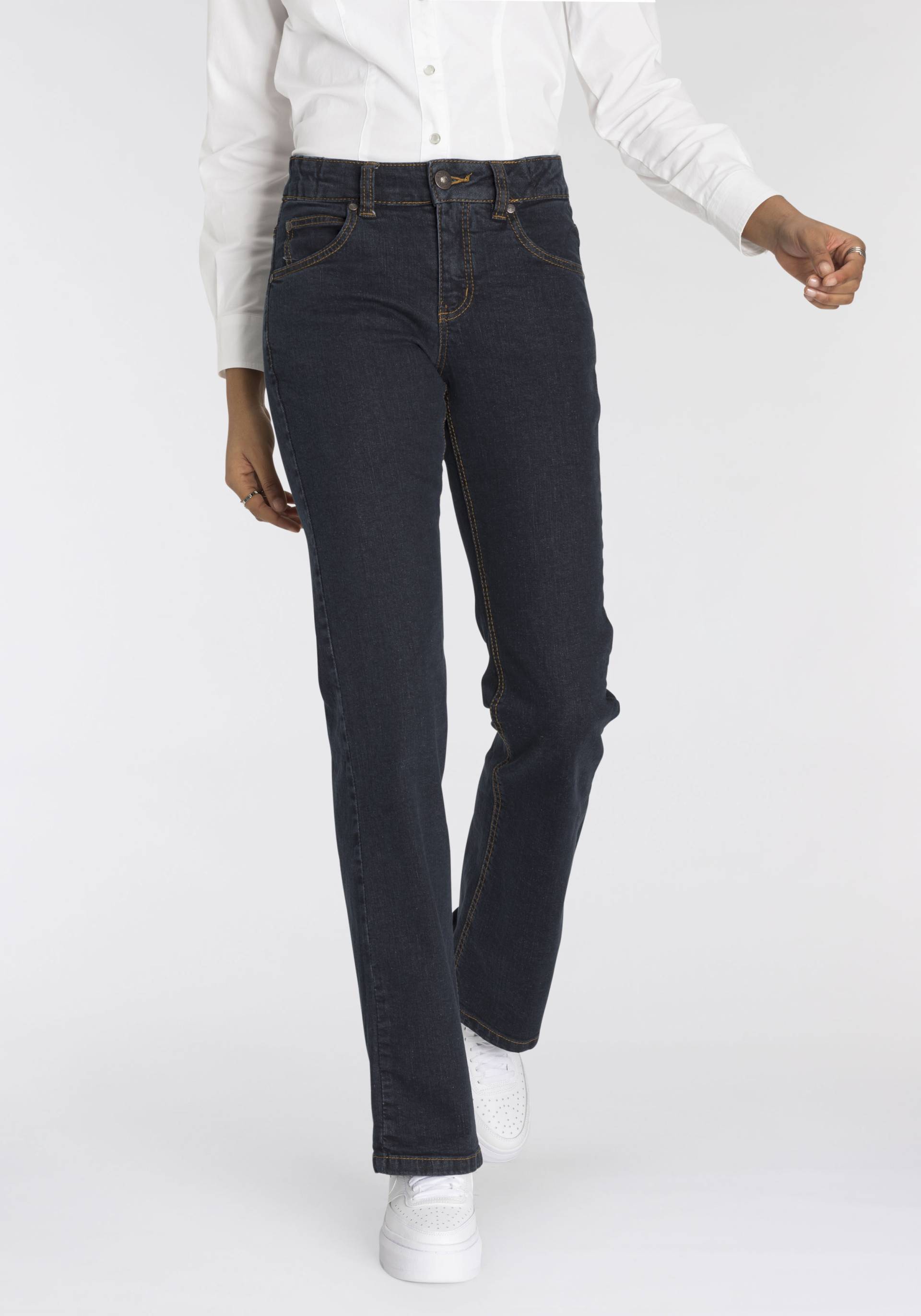 Arizona Bootcut-Jeans »Bund mit seitlichem Gummizugeinsatz«, High Waist von Arizona