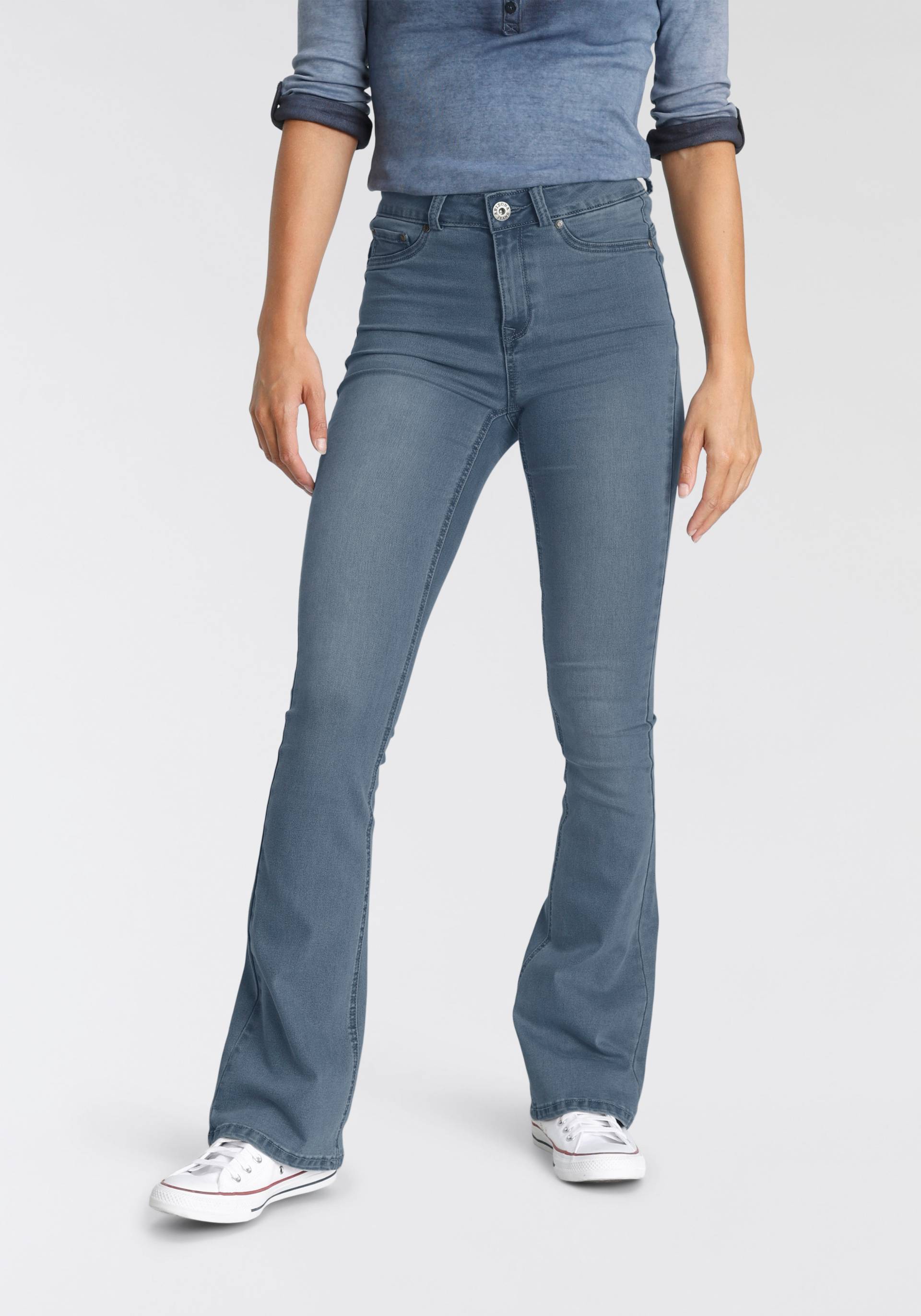 Arizona Bootcut-Jeans »Ultra Stretch«, High Waist mit Shapingnähten von Arizona