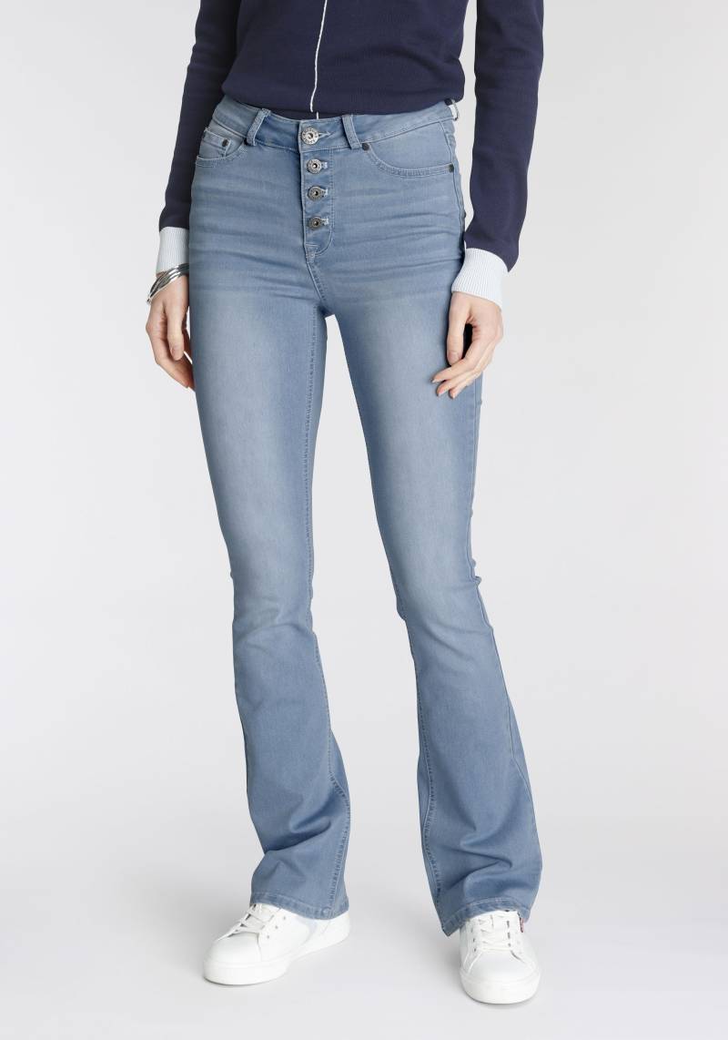 Arizona Bootcut-Jeans »Ultra Stretch«, High Waist mit durchgehender Knopfleiste von Arizona