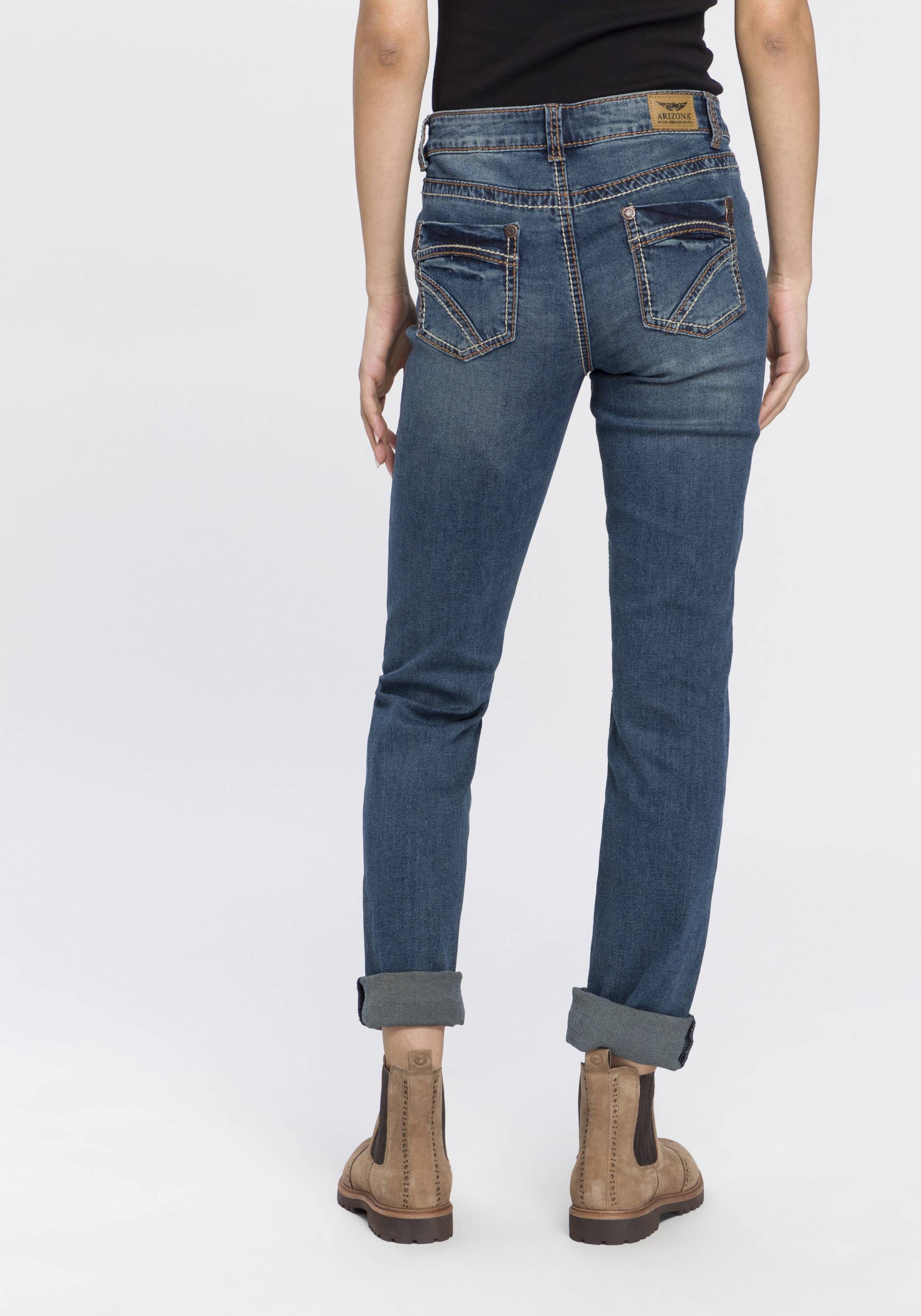 Arizona Gerade Jeans »Kontrastnähte«, Mid Waist von Arizona