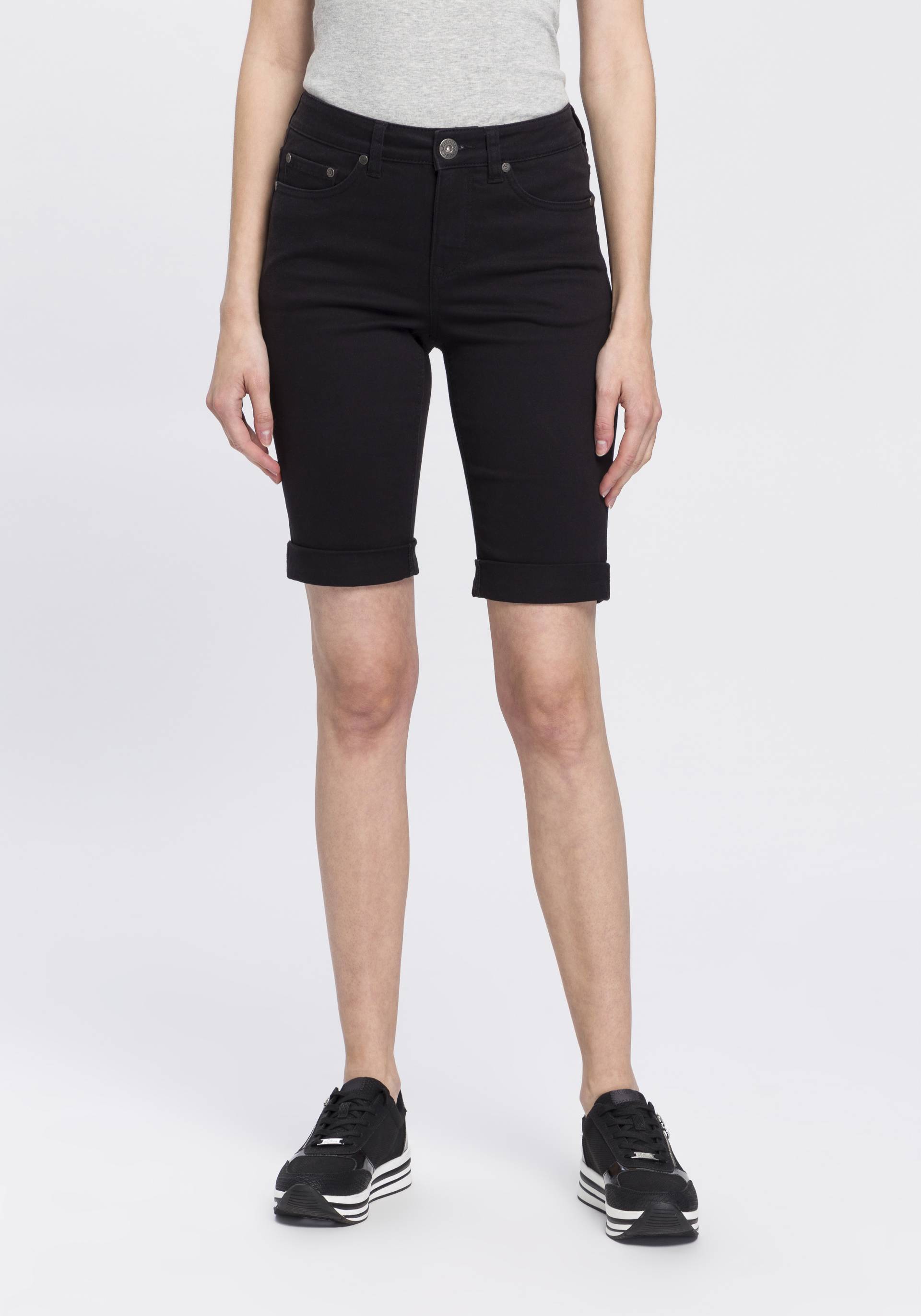Arizona Jeansbermudas, schmale Passform, krempelbarer Saum, Usedwaschung, hohe Leibhöhe Arizona Jeansbermudas, schmale Passform, krempelbarer Saum, Usedwaschung, hohe Leibhöhe von Arizona