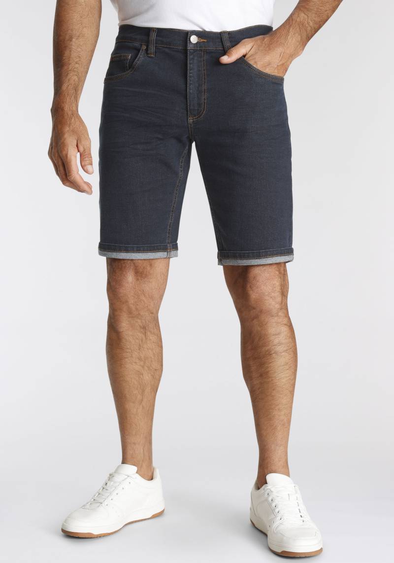 Arizona Jeansshorts, gerader Schnitt, knieumspielende Länge, niedrige Leibhöhe von Arizona