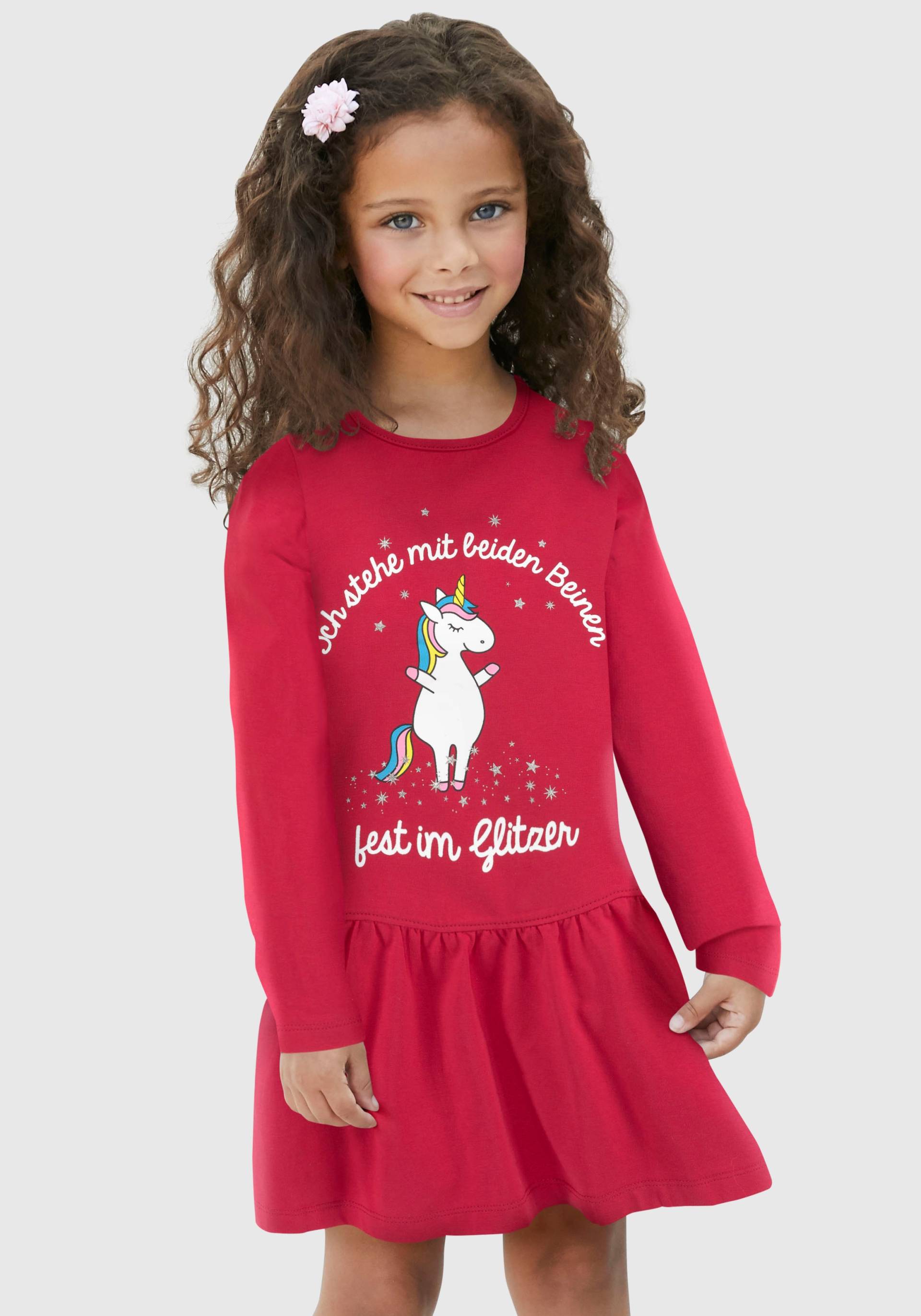 KIDSWORLD Jerseykleid »Einhorn«, festliche Anlässe, kniefreie Länge, aus Baumwollmischung von KIDSWORLD