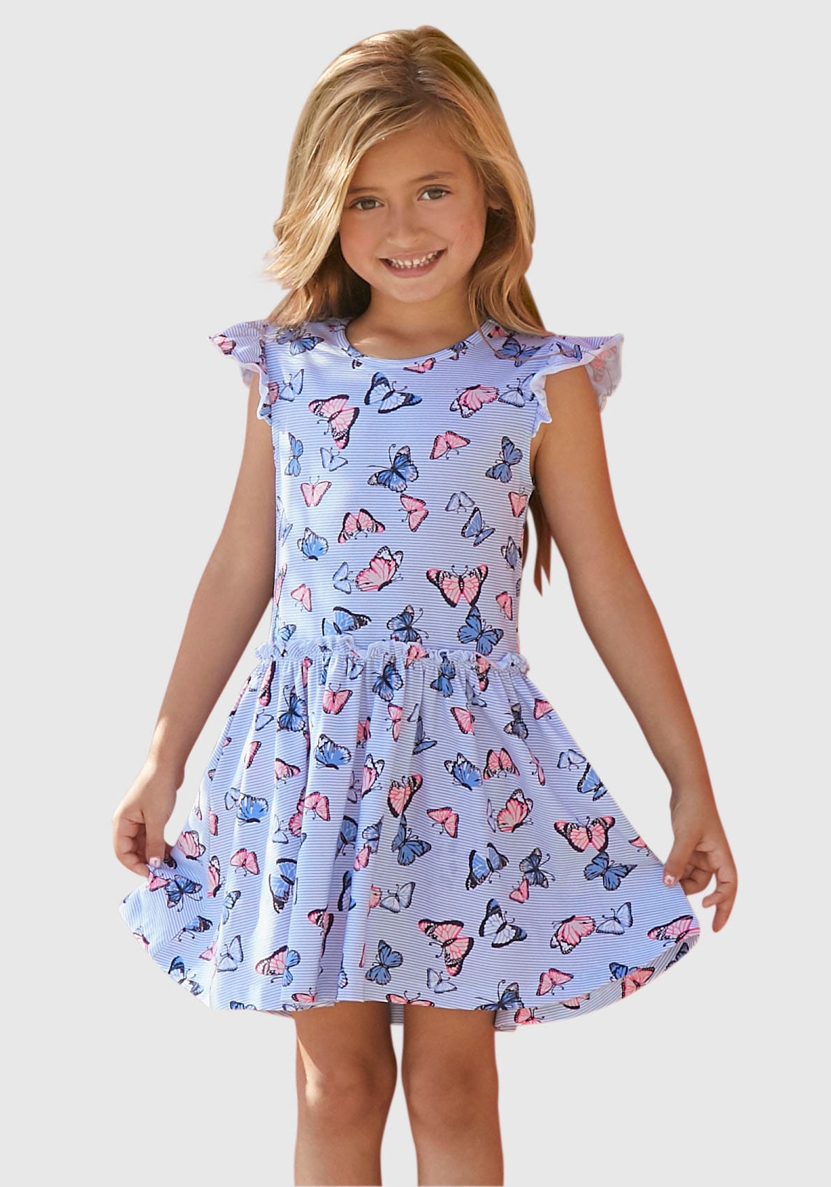 KIDSWORLD Jerseykleid »für kleine Mädchen«, mit niedlichem Schmetterlingsmuster von KIDSWORLD