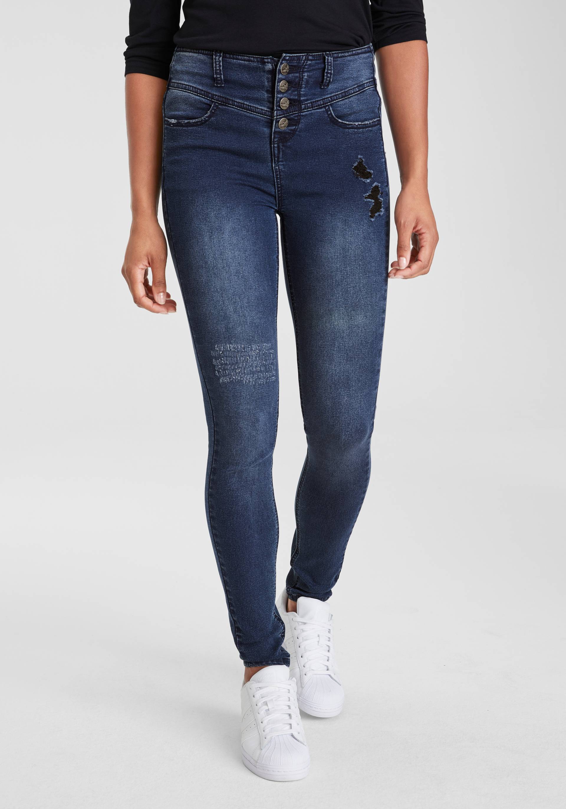 Arizona Skinny-fit-Jeans »Ultra Stretch«, hohe Leibhöhe, knöchellang, elastisches Denim-Material Arizona Skinny-fit-Jeans »Ultra Stretch«, hohe Leibhöhe, knöchellang, elastisches Denim-Material von Arizona