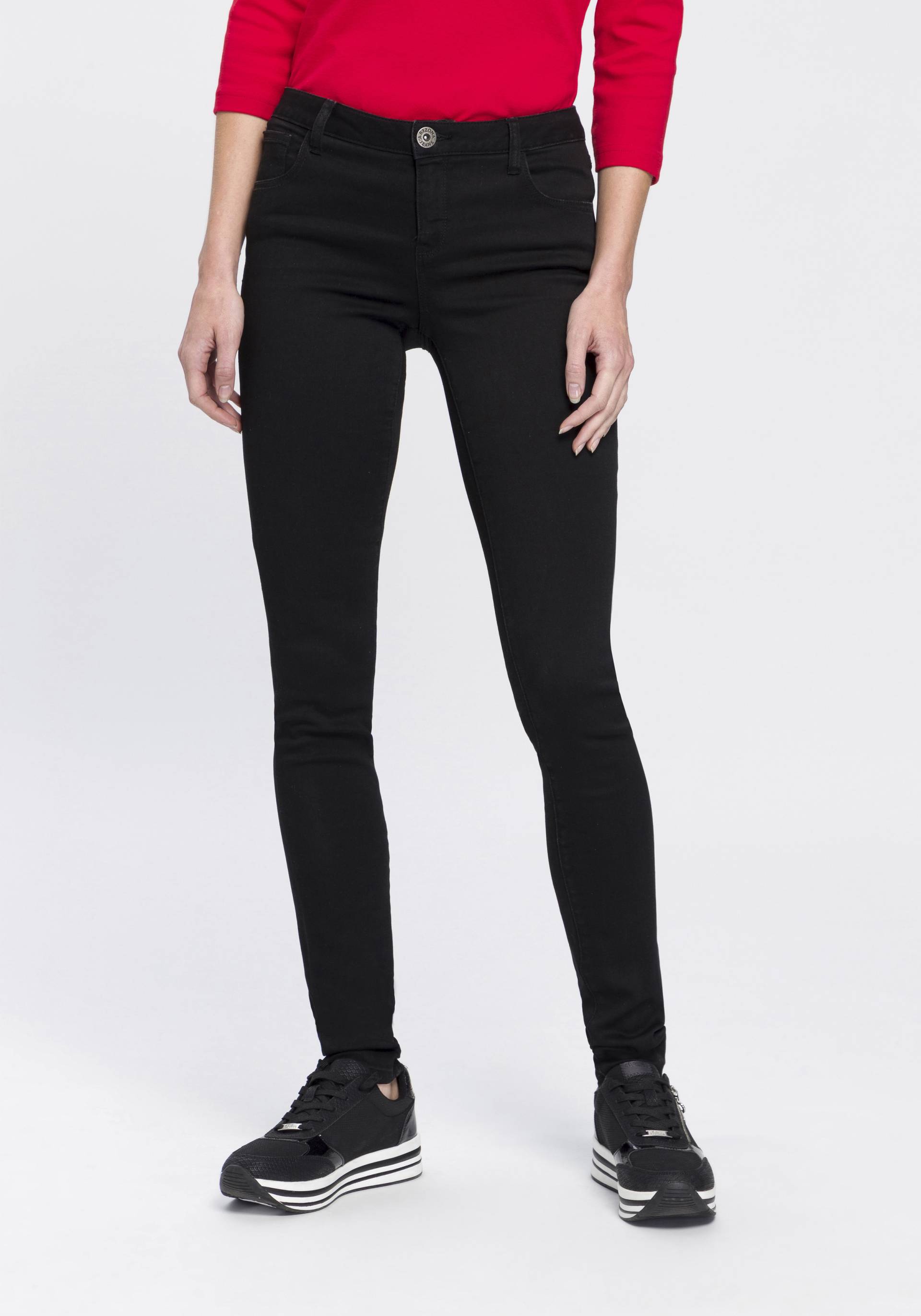 Arizona Skinny-fit-Jeans »Ultra-Stretch«, extra-enger Beinverlauf, normale Leibhöhe, mit Eingrifftaschen Arizona Skinny-fit-Jeans »Ultra-Stretch«, extra-enger Beinverlauf, normale Leibhöhe, mit Eingrifftaschen von Arizona