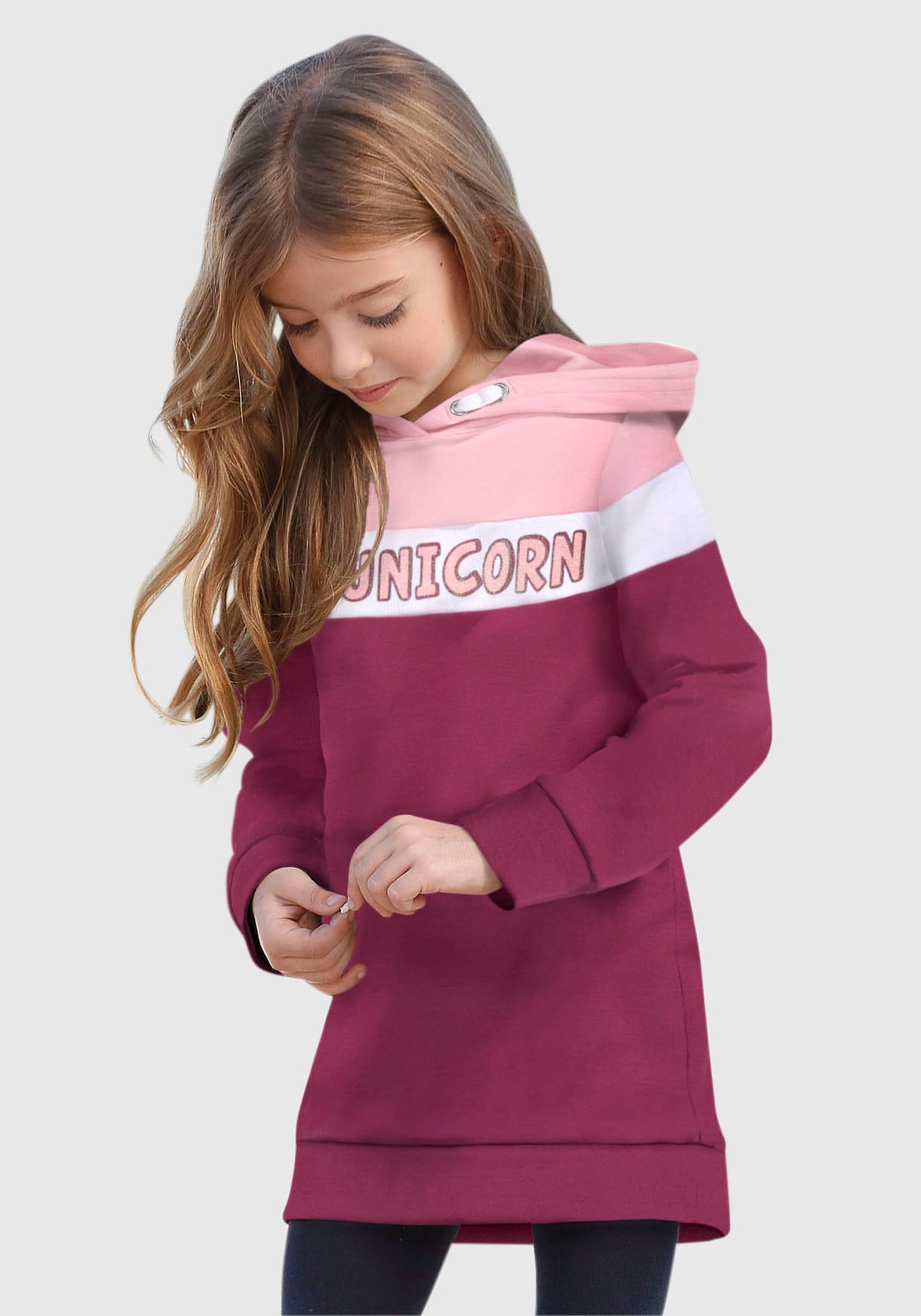 KIDSWORLD Sweatkleid »UNICORN«, mit Glitzerprint von KIDSWORLD