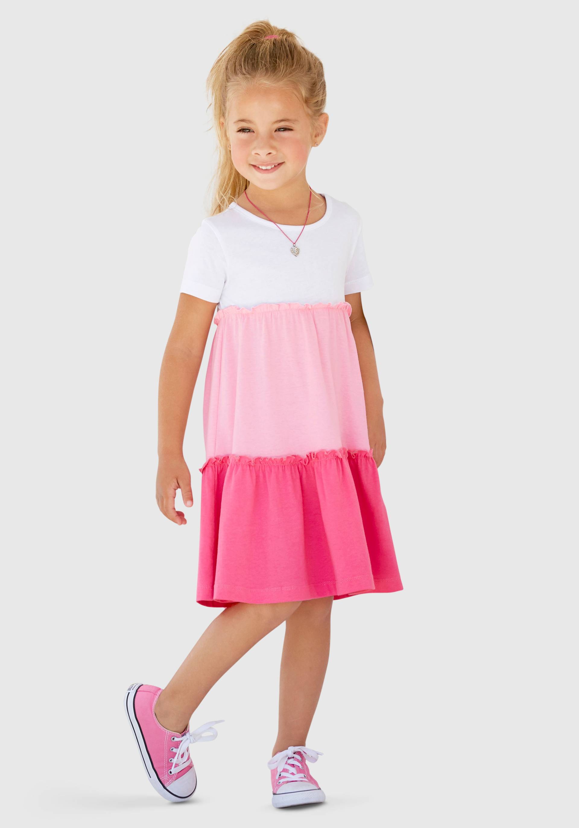 KIDSWORLD Jerseykleid »- Volantkleid für kleine Mädchen«, mit Colorblock-Design von KIDSWORLD