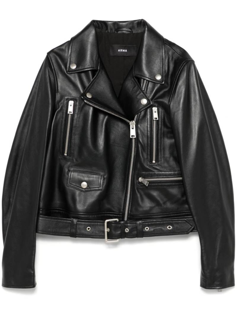 Arma leather biker jacket - Black von Arma