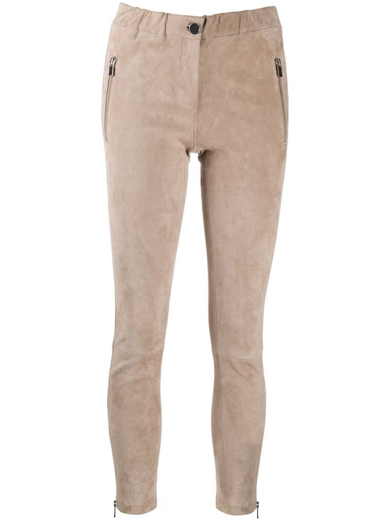 Arma suede skinny trousers - Neutrals von Arma