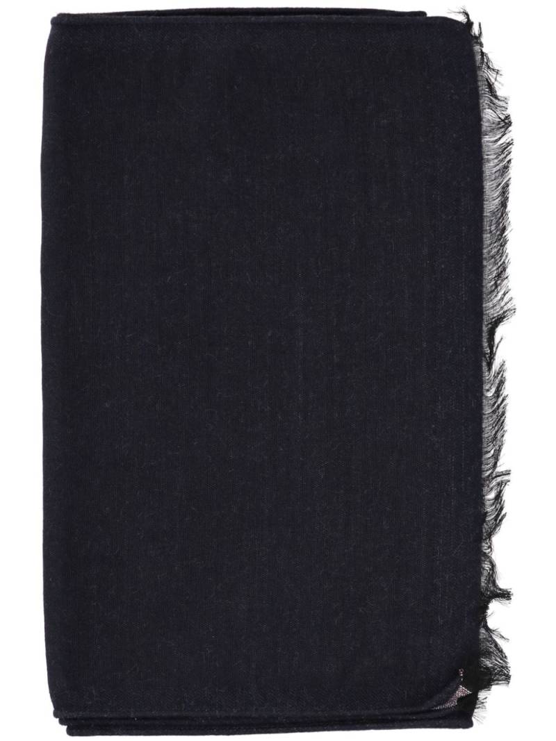 Armani Exchange Exchange frayed-edge knitted scarf - Black von Armani Exchange