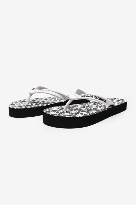 Armani Exchange Flip Flops | Black + White | Damen  | EU36 von Armani Exchange