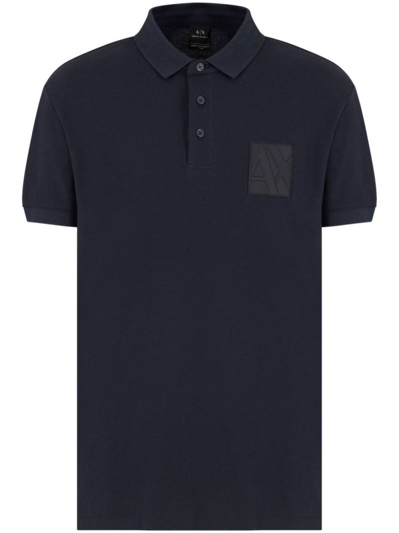 Armani Exchange Logo-embroidered polo shirt - Blue von Armani Exchange