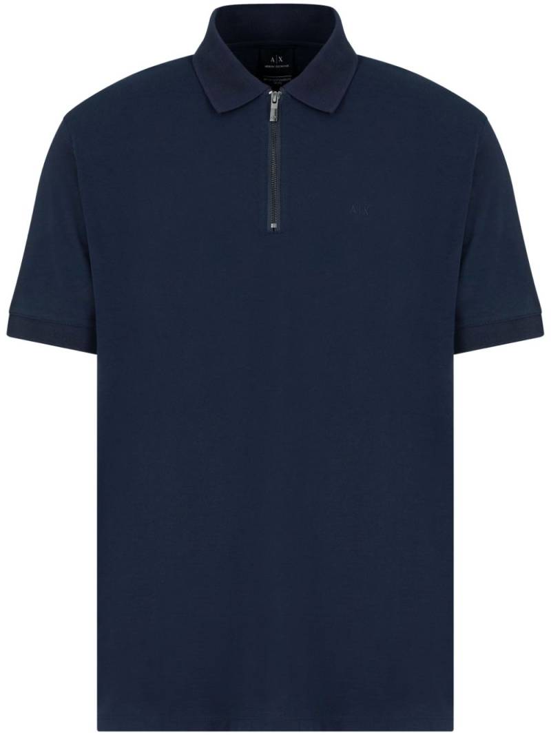 Armani Exchange Logo embroidered polo shirt - Blue von Armani Exchange