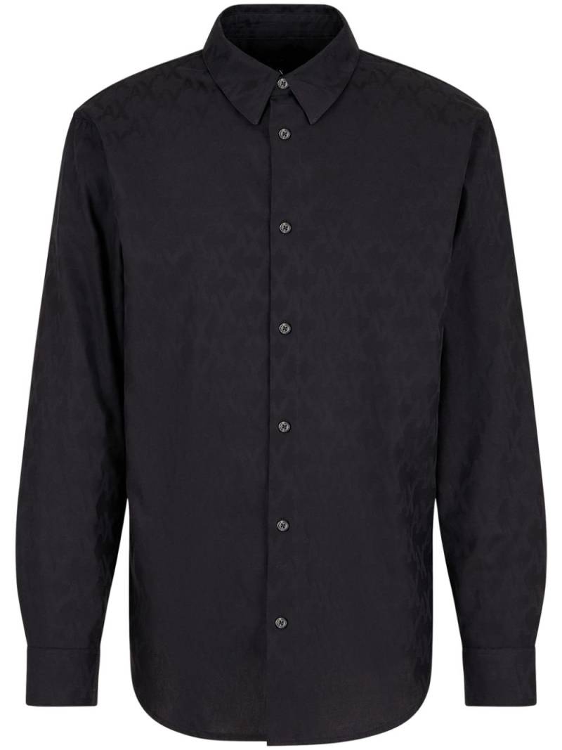 Armani Exchange all-over logo-print shirt - Black von Armani Exchange