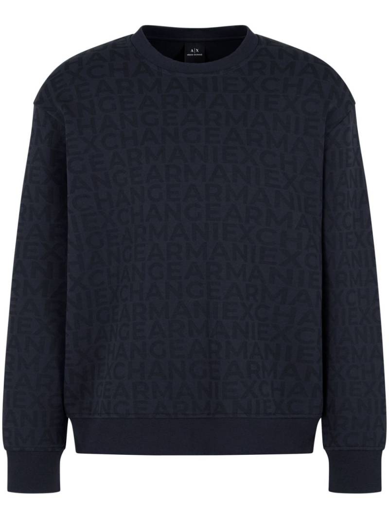 Armani Exchange all-over logo-print sweatshirt - Blue von Armani Exchange