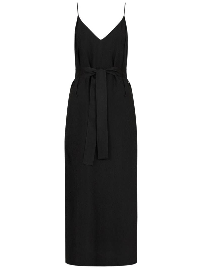 Armani Exchange belted patterned-jacquard maxi dress - Black von Armani Exchange