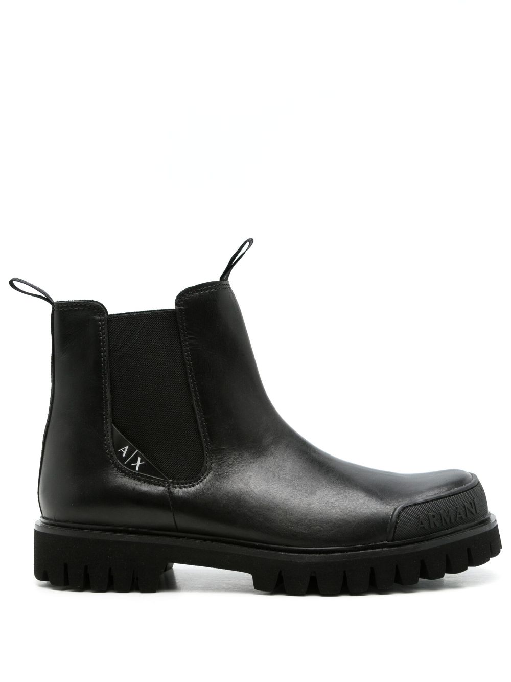 Armani Exchange calf-leather ankle boots - Black von Armani Exchange