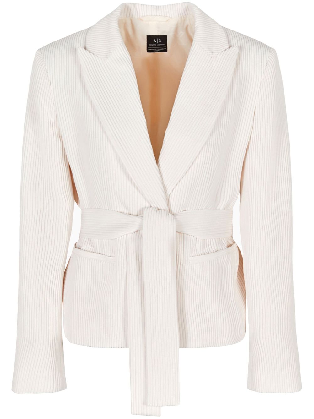 Armani Exchange corduroy belted jacket - White von Armani Exchange