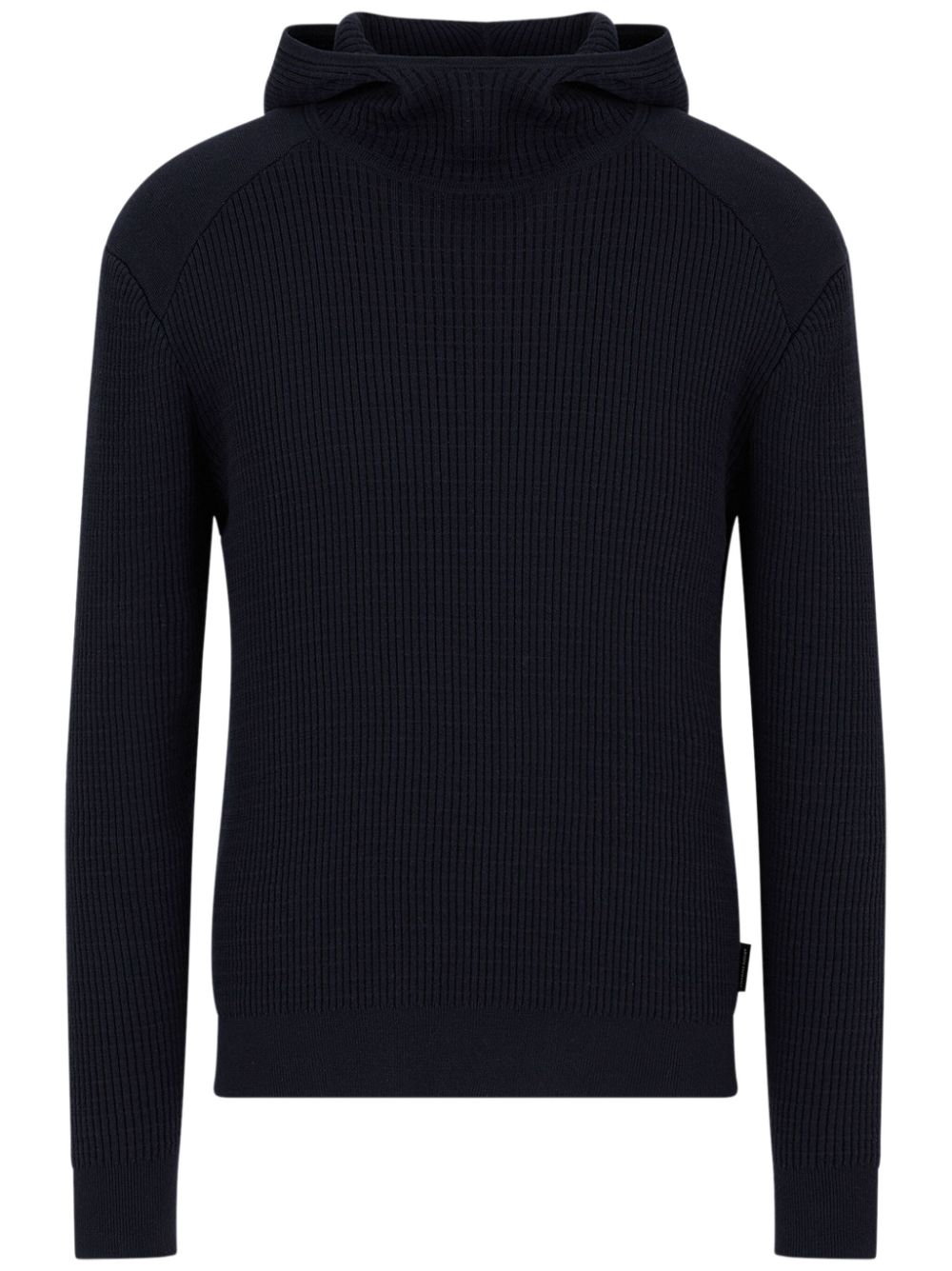 Armani Exchange cowl-neck ribbed cotton jumper - Black von Armani Exchange