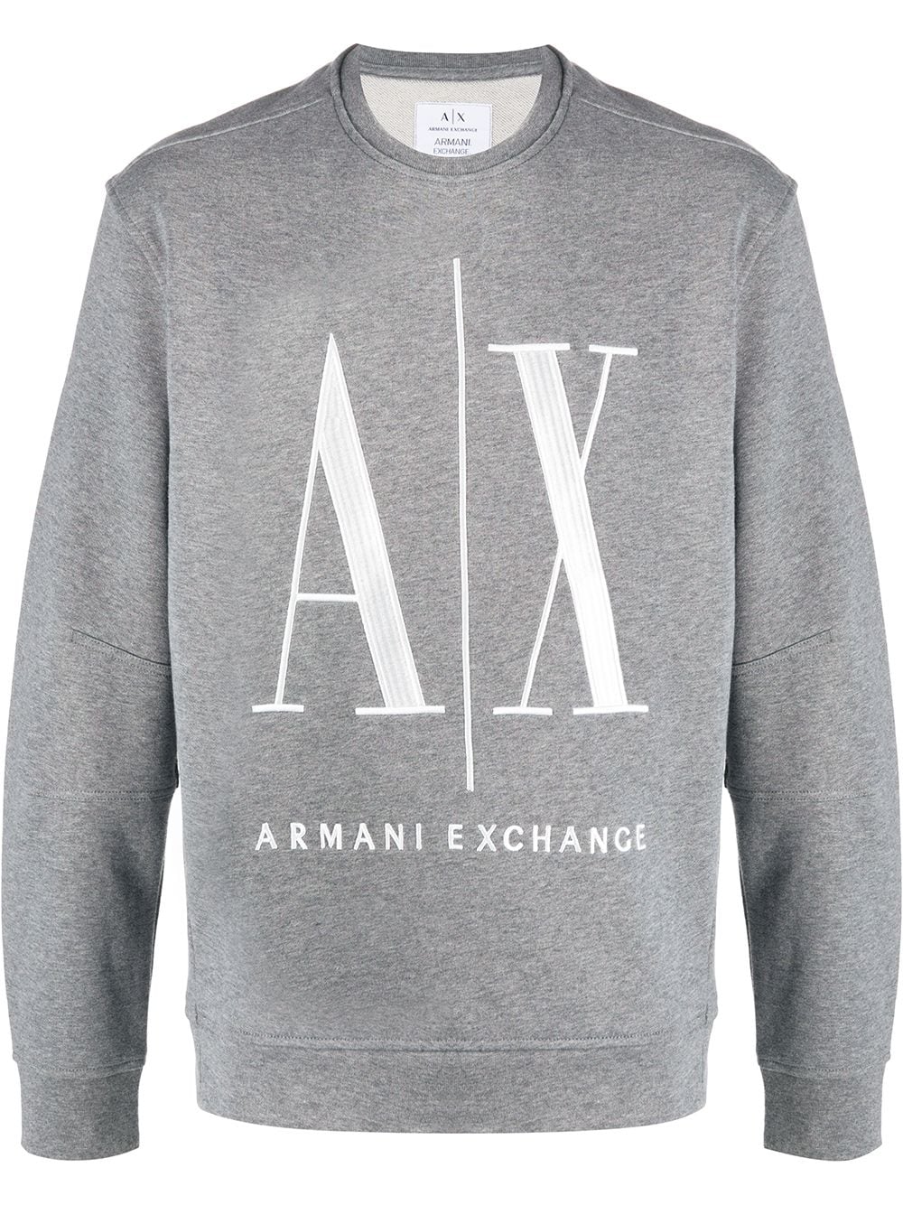 Armani Exchange crew neck logo embroidered sweatshirt - Grey von Armani Exchange