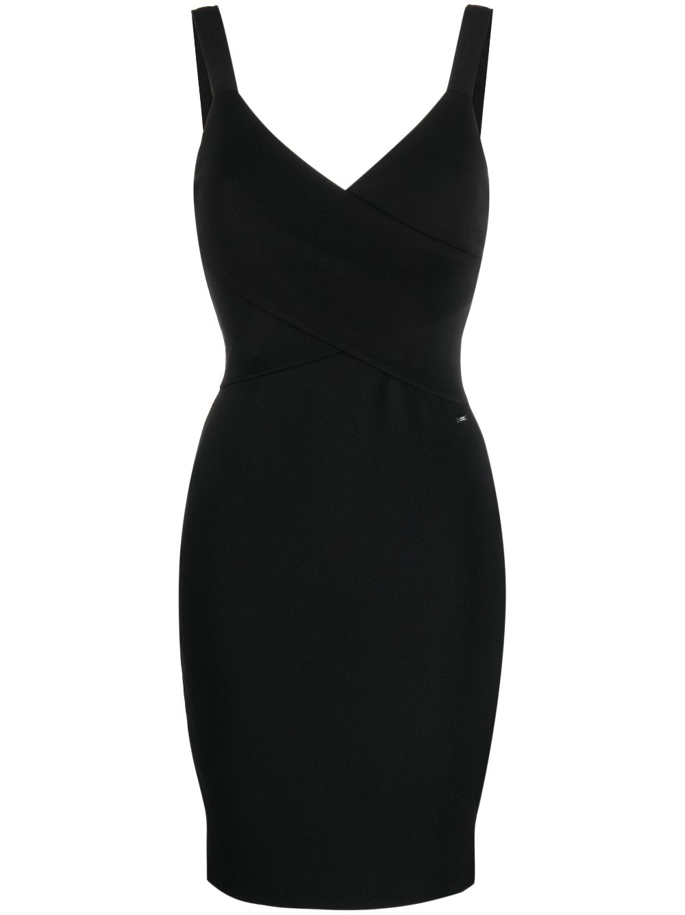 Armani Exchange cross-over detail fitted dress - Black von Armani Exchange