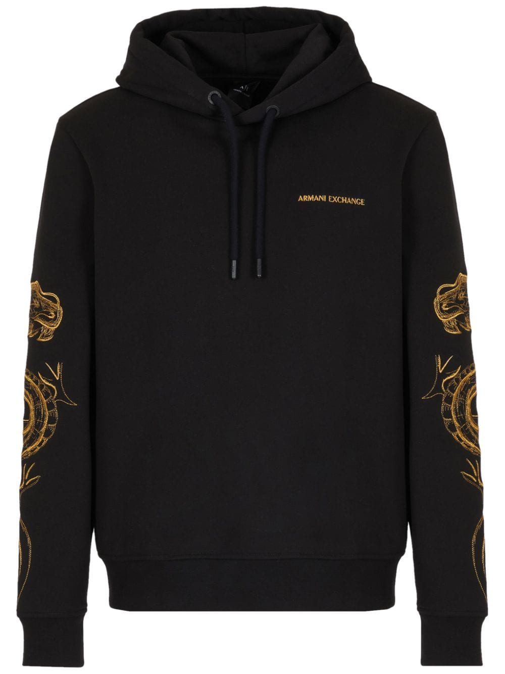 Armani Exchange dragon-embroidery cotton hoodie - Black von Armani Exchange