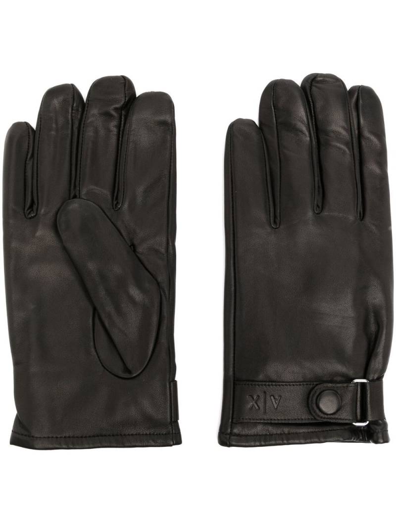 Armani Exchange embossed-logo detail gloves - Black von Armani Exchange