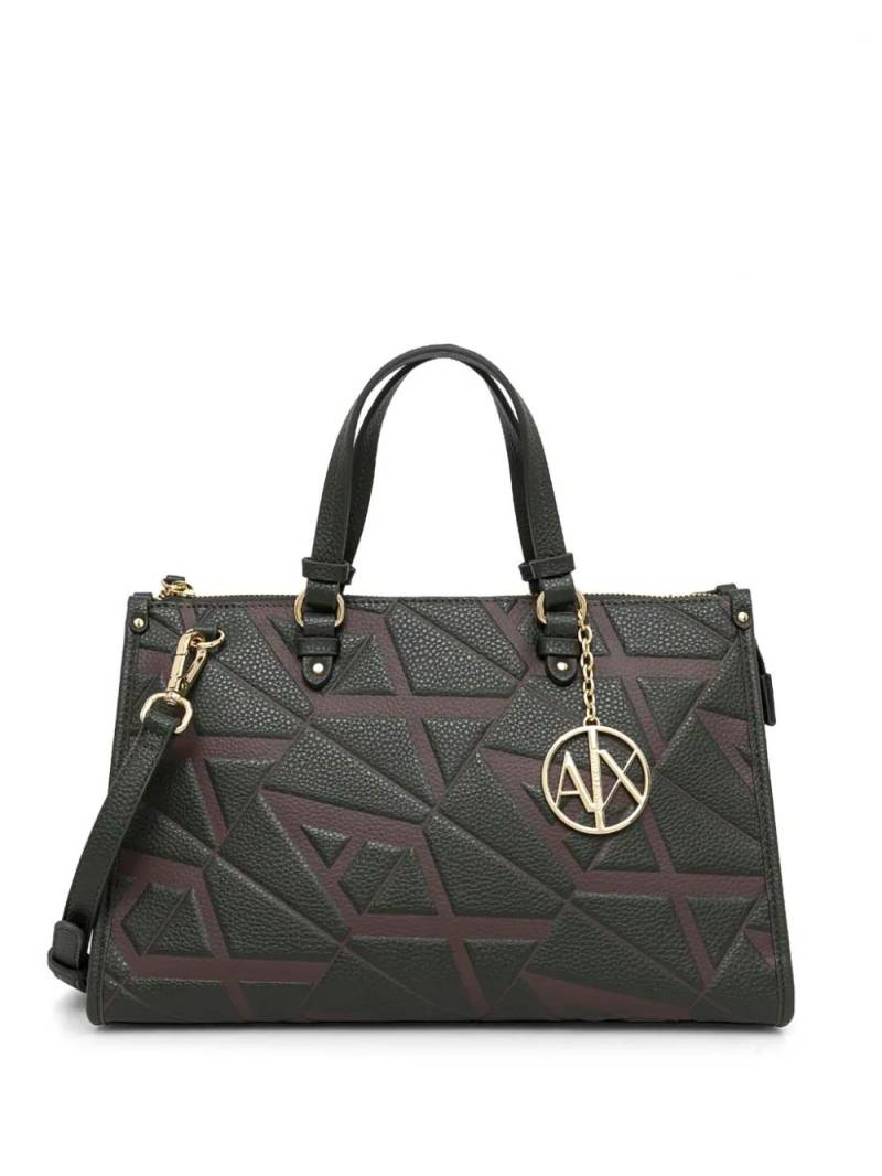 Armani Exchange embossed two-way tote bag - Black von Armani Exchange