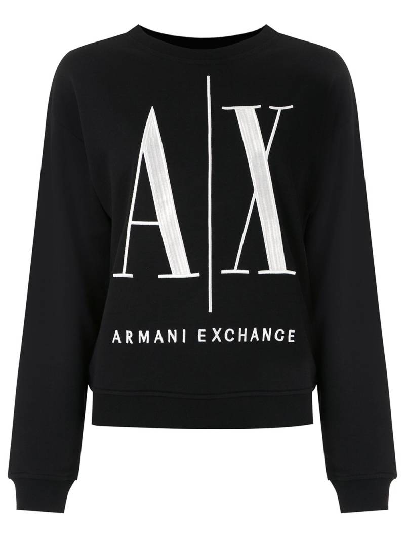 Armani Exchange embroidered-logo sweatshirt - Black von Armani Exchange