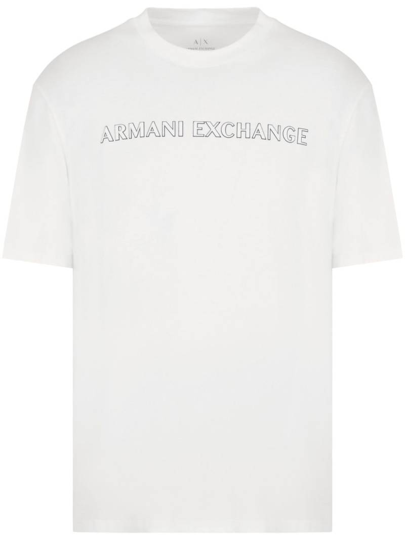 Armani Exchange flocked-logo cotton T-shirt - White von Armani Exchange