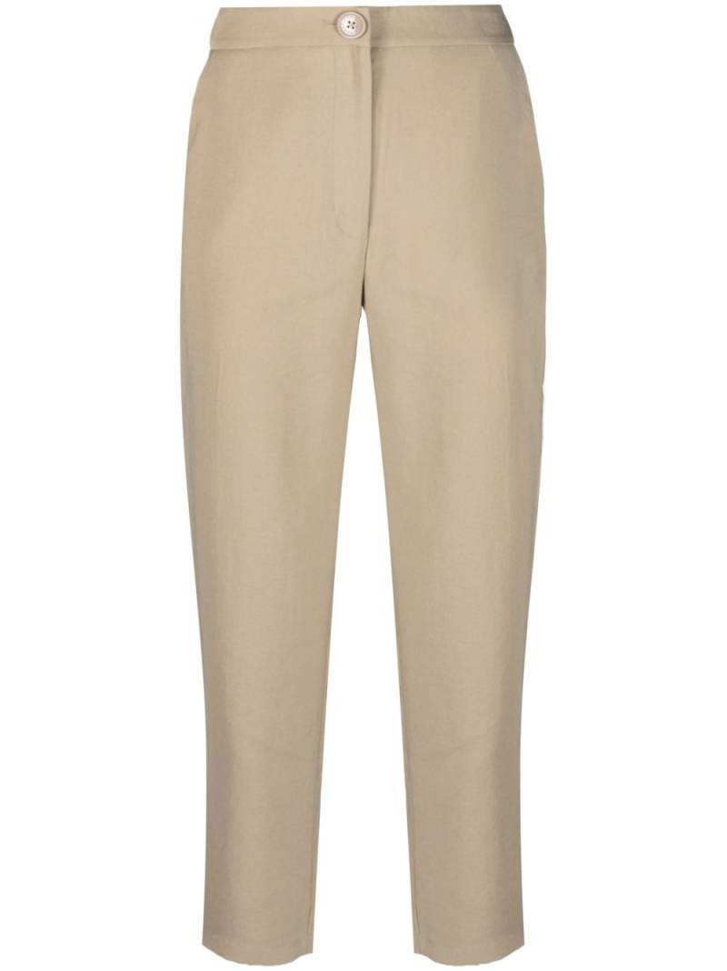 Armani Exchange high-waisted cropped trousers - Neutrals von Armani Exchange