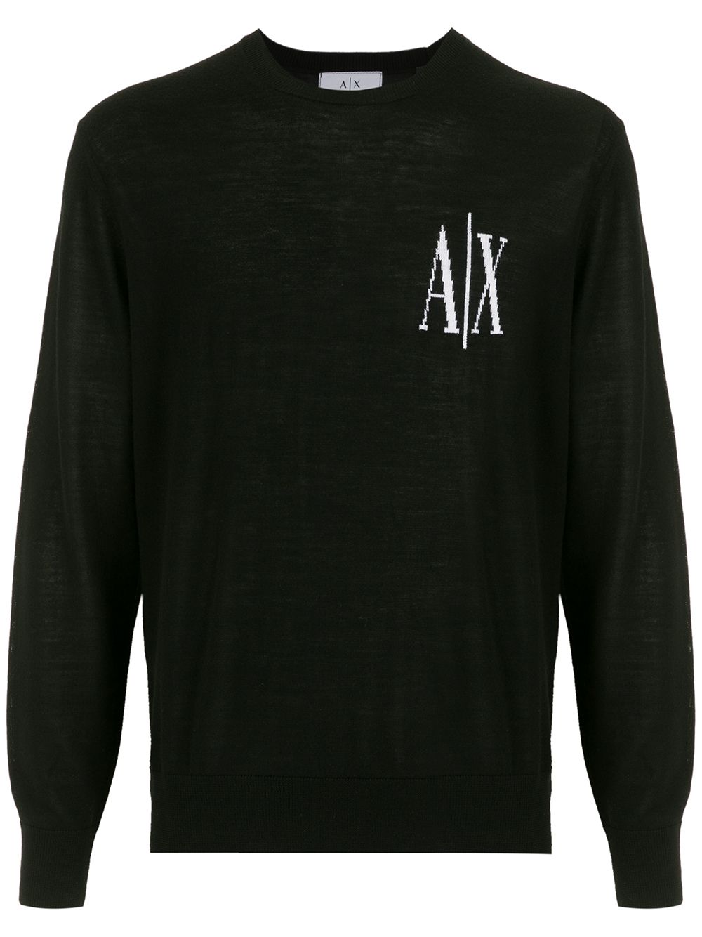 Armani Exchange intarsia logo wool jumper - Black von Armani Exchange