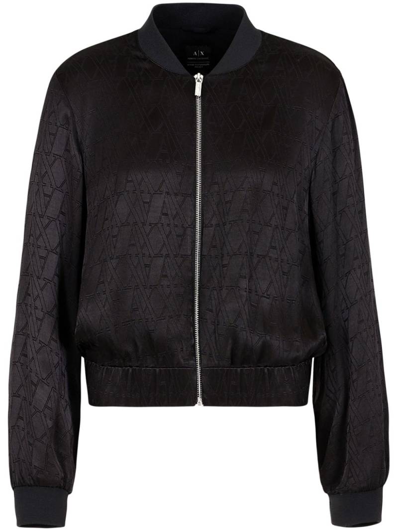 Armani Exchange jacquard zipped jacket - Black von Armani Exchange