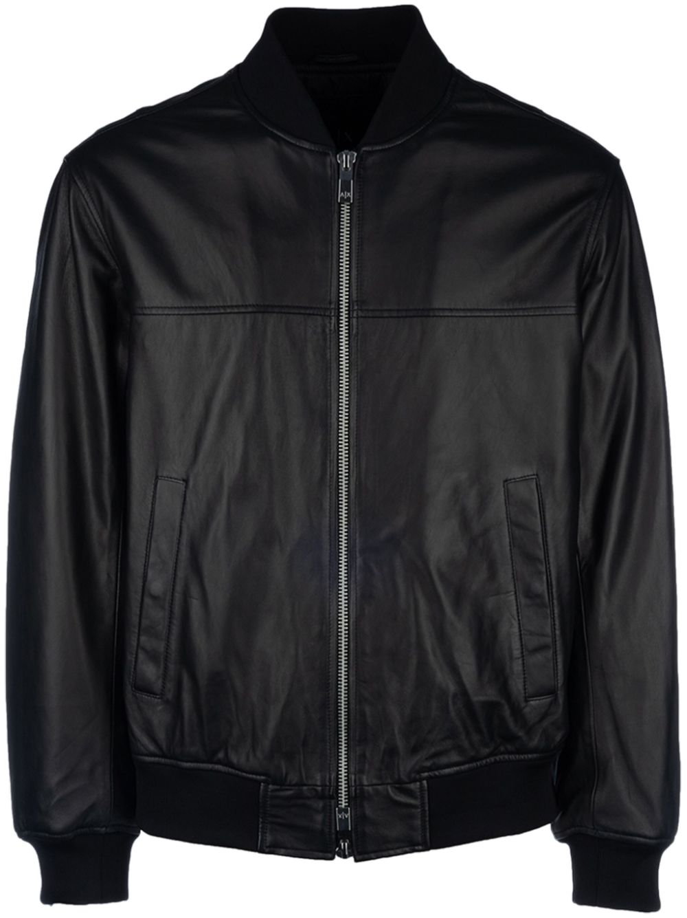 Armani Exchange leather bomber jacket - Black von Armani Exchange