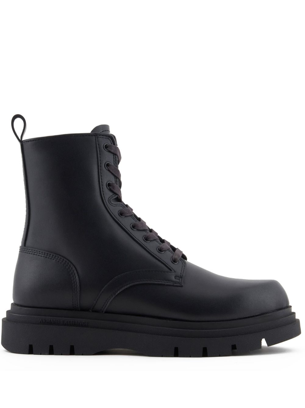 Armani Exchange leather boots - Black von Armani Exchange