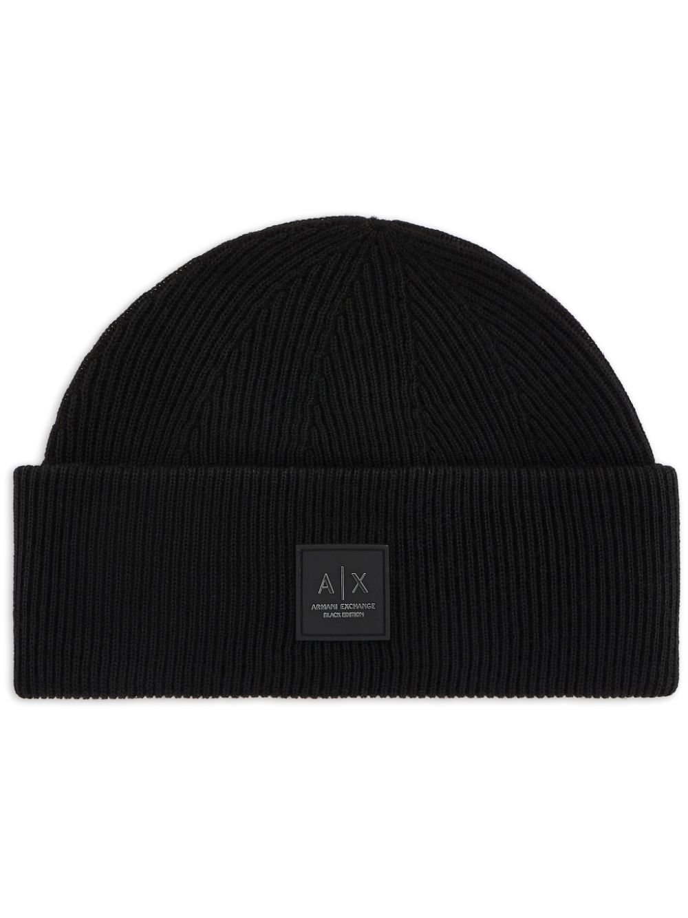 Armani Exchange logo-appliqué beanie hat - Black von Armani Exchange