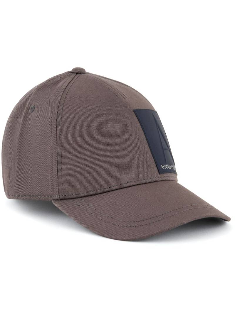 Armani Exchange logo-appliqué cap - Brown von Armani Exchange