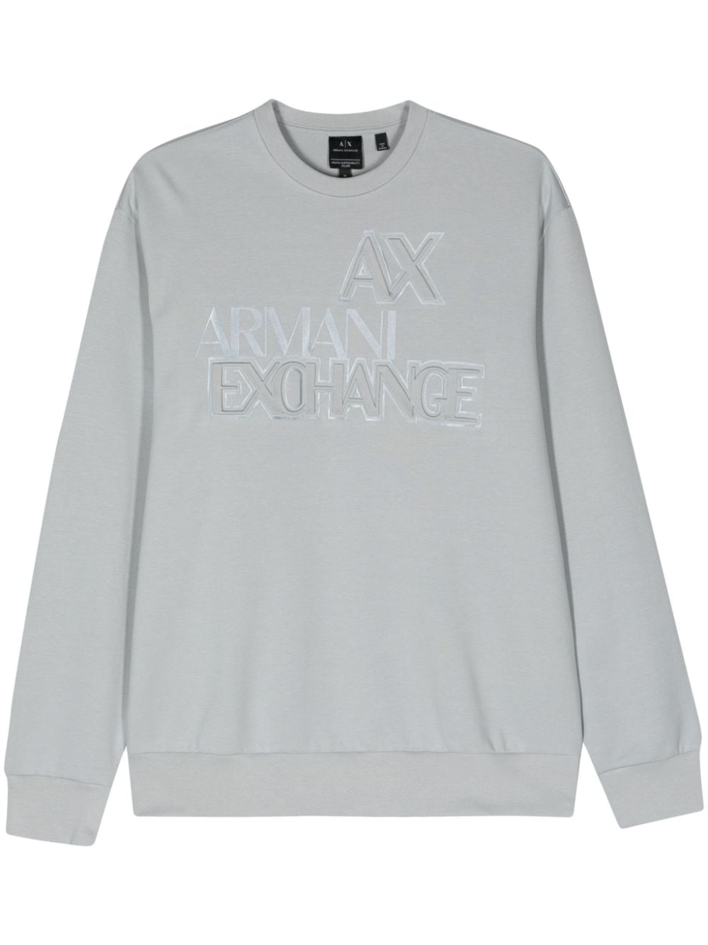 Armani Exchange logo-appliqué crew-neck sweatshirt - Grey von Armani Exchange
