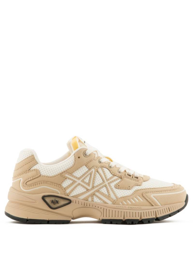 Armani Exchange logo-appliqué panelled sneakers - Neutrals von Armani Exchange